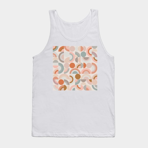 Pastel Modern Rainbows / Mid Century Geometry Tank Top by matise